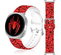 Vieeki Spider Halloween Watch Band Samsung Galaxy Watch 8 40mm 44mm /8 Classic 46mm (22mm Pattern Silicone Strap with Stainless Steel Adapter) Web 22mm