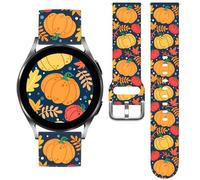 Vieeki Thanksgiving Fall Pumpkins Watch Band for Women Men (Compatible with Samsung Galaxy Watch 40mm 44mm 45mm 46mm) (Replacement Strap for 7 6 5 4 3 Classic Pro Active) Deep Blue Q 20mm