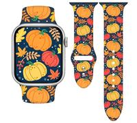 Vieeki Thanksgiving Pumpkin Fall Watch Band for Women (Compatible with Apple Watch 42mm 46mm 49mm 41mm 45mm 40mm 44mm) (Replacement Strap for iWatch Series Ultra SE 10 9 8 7 6 5 4 3) Deep Blue Q 38mm