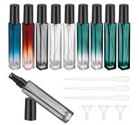 ViEinkaufen 10Pcs 10ML Perfume Atomiser Refillable Bottles with Funnels Droppers, Mini Travel Perfume Dispenser Bottles Leakproof Glass Empty Spray Bottle for Travel Holiday Daily