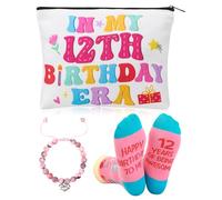 ViEinkaufen 12 Year Old Girl Gifts,12th Birthday Presents for Girls, Makeup Bag Socks Bracelet for Age 12,Back to Schoool Gifts for Daughters Granddaughter Sisters Classmates