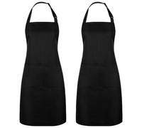 ViEinkaufen 2 Pack Adjustable Kitchen Apron for Women - Waterproof Chef Aprons Bakers Cooking Apron with 2 Large Pockets, Unisex Resuable Canvas Apron for Home Kitchen, Restaurant, Coffee, BBQ