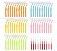 ViEinkaufen 60pcs Interdental Brushes, 5 Sizes Angled Head Dental Brushes with Non-Slip Handle Tooth Picks Soft Dental Floss Stick for Braces Oral Cleaning Gaps Between Teeth Tooth Cleaning