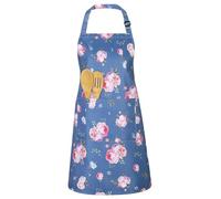 ViEinkaufen Aprons for Women, Blue Flower Adjustable Chef Apron with Pockets, Aprons for Cooking, Waterproof Apron for Hairdressing Gardening Home Kitchen Restaurant