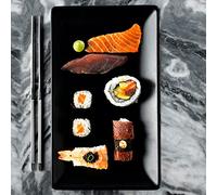 Viejo Valle DS26395 Midnight Rectangular Coupe Plate, Black, 25cm x 15cm, Pack of 12