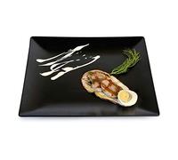 Viejo Valle DS26404 Midnight Square Coupe Plate, Black, 18cm, Pack of 12