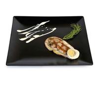Viejo Valle Midnight Square Coupe Plates Black 18cm - Case of 12 | Stoneware Plates