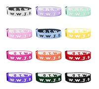 VIEKIER 12Pcs WWJD Bracelet What Would Jesus Do Bracelet Jesus Religious Bracelet Woven Wristbands, Suitable for Adults, One Size, Cotton, no gemstone
