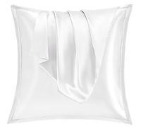 Vielit 2 Pack Satin Pillowcase for Hair and Skin,Soft as Silk Pillowcases for Hair and Skin,Easier Care than Silk Pillow Case White Pillowcases for 65x65cm Pillow Envelope