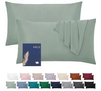 Vielit Cushion Cover 50 x 70 cm Sage Green Soft Pillow 50 x 70 cm Set of 2 Microfibre Decorative Cushion Cover for Cushions 50 x 70 cm Eco Certificate Resistant Hypoallergenic