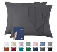 Vielit Cushion Cover 70 x 90 cm Anthracite Soft Pillow 70 x 90 cm Set of 2 Microfibre Decorative Cushion Cover for Cushions 70 x 90 cm Eco Certificate Resistant Hypoallergenic