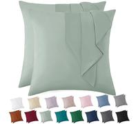 Vielit Pillowcase 80 x 80 cm Sage Green Soft Decorative Pillowcase 80 x 80 cm Set of 2 Microfibre Eco Certificate Resistant Hypoallergenic