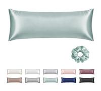 Vielit Satin Body Pillow Pillowcase 1pc,Silky Body Pillow Cover Similar to Silk Pillow Cases Soft Body Pillow Case 20x54 & Envelope Closure,Gift for Women Men Sage Green & 1 Satin Scunchie