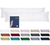Vielit Side Sleeper Pillow Cover 40 x 145 cm (Set of 2) Cushion Cover with Concealed Zip on the Long Side Soft Cushion Covers Oeko-Tex Certified White