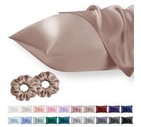 Vielit Standard Satin Pillowcase for Hair 2pc,Similar to Silk Pillow Cases,Easier Care Than Silk Pillowcase,Gifts for Women Men,Rose Taupe,20x26 & Envelope Closure and 2 Satin Scrunchies