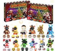 Viemebu 2025 Christmas Advent Calendar Horror Game Action Figures Toy Set, Countdown to Set for Kids, Inspired by The Five Night Figures with Masks, Movable Joints Collectible Toys for Boys
