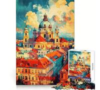 Vienna Art Poster Jigsaw Puzzle 1000 Piece for Adults Intellectual Fun Relaxing Pastime Sharp Cut (38x26cm)
