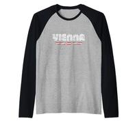 Vienna Austria 70s 80s Retro Type Flag Graphic Raglan Baseball Tee
