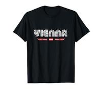 Vienna Austria 70s 80s Retro Type Flag Graphic T-Shirt