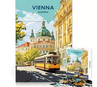 Vienna Austria Cityscape with Tram 1000 Pieces Jigsaw Puzzles for Teenagers Strategic Think Serene Escape Clean Cut Thoughtful Xmas (38x26cm)
