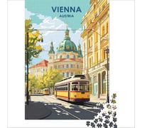 Vienna Austria jigsaw 1000 pieces for adults | pretty botanical artwork for flower lovers to enjoy creating a relaxing picture in your free time to enjoy at home38x52cm
