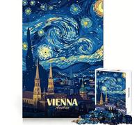 Vienna Austria Starry Night Art Jigsaw Puzzles for Adults1000 Pieces Mental Exercise Tranquil Escape Snug Lock Nice Gift (50x75cm)