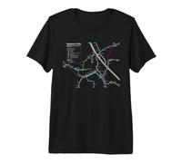 Vienna Austria Train Railway - Souvenir Route Map Europe Premium T-Shirt