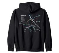 Vienna Austria Train Railway - Souvenir Route Map Europe Zip Hoodie