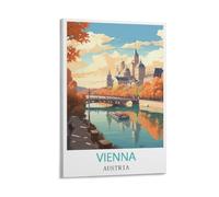 Vienna Austria Vintage Travel Canvas Art Print Office Family Bedroom Decorative Posters Gift Wall Decor Poster 08x12inch(20x30cm) Frame