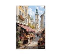 Vienna Austrian Market Canvas Poster Bedroom Decor Landscape Decor Gift 08x12inch(20x30cm)