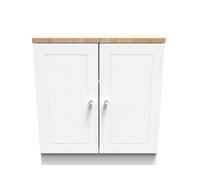 Vienna Cabinet White & Light Oak 2 Doors 1 Shelf 74cm