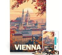 Vienna City Minimalist Jigsaw for Teenagers 1000 Pieces Mind Boost Fun Clean Cut Sturdy Components Heartwarming Gathering Activity (38x52cm)