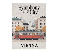 Vienna City Tram Artistic Wooden Jigsaw Puzzle for Adults, 500 PCS