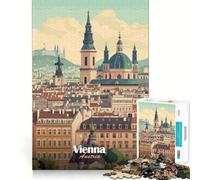 Vienna Cityscape Jigsaw 1000 Pieces for Teenagers Memory Train Fun Clean Seamless Connection Relaxing Indoor Group Activity (38x26cm)