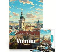 Vienna Cityscape Jigsaw 1000 Pieces Memory Skill Fun Smooth Edge Perfect Interlock Fun-filled Way to Fill Empty Hours (38x26cm)