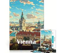 Vienna Cityscape Jigsaw for Teenagers 1000 Pieces Mental Improve Play Uniform Size Precise Pieces Family Fun Night Activity (38x52cm)