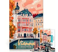 Vienna Cityscape Painting Jigsaw for Teenagers 1000 Pieces Mind Boost Fun Clean Cut Sturdy Components Heartwarming Gathering Activity (50x75cm)