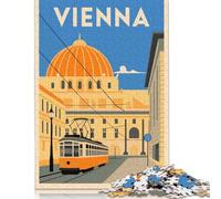 Vienna Cityscape Poster Jigsaw Puzzles Puzzle for Adults Kids. 1000 Piece Whimsical Challenge Toy Educational Games Home Decoration for Educational Games Gifts 1000pcs (75x50cm)