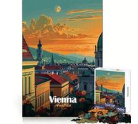 Vienna Cityscape Sunset 1000 Pieces Jigsaw Puzzles for Adults Boost Memory Gentle Pastime Quality Cut Nice Gift (38x26cm)