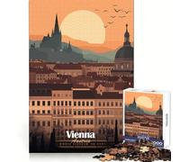 Vienna Cityscape Sunset 1000 Pieces Jigsaws Adults Puzzles Gifts Cognitive Skill Restful Activity Exact Cut Festive Gift (38x52cm)