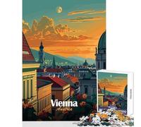 Vienna Cityscape Sunset Jigsaw for Teenagers 1000 Pieces Stimulate Active Brain And Mind Gentle Relaxing Fun Activity (38x52cm)
