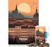 Vienna Cityscape Sunset Jigsaw Puzzle 1000 Pieces Cognitive Fun Play High Precision Die Cut Unique Gift for Stress Relief (50x75cm)