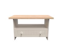 Vienna Coffee Table Off-white & Light Oak 1 Shelf 1 Drawer 93cm