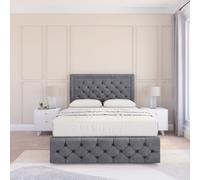 Vienna Coniston Bed Set ,No Drawers Mattress & 54" Headboard Sloomy Dark Grey Super King