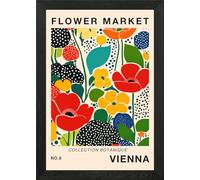 Vienna Flower Market Poster Framed Wall Art Poster Print Picture (Unframed Print Only, A3)