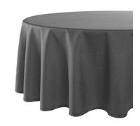 Vienna Home Tablecloth, Modern Table Linen with Stain Protection for All Year Round, Anthracite, 160 x 220 cm, Oval