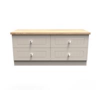 Vienna Large Chest of Drawers Off-white & Light Oak 4 Drawers 110cm