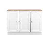 Vienna Large Sideboard White & Light Oak 3 Doors 1 Shelf 110cm