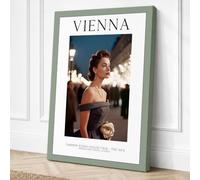 Vienna: Midnight Love Vintage Canvas Wall Art Print 36x24 Inch (91 x 61 cm)