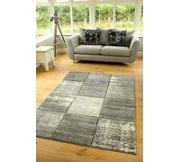 Vienna Modern Small Extra Large Grey Silver Marble Quality Thick Floor Long Carpet Runner Rugs (160x230cm)